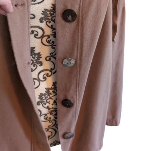 Neon Buddha Jacket Taupe Brown Relaxed Fit Boxy Draw Strings Women's size XL - Picture 8 of 12